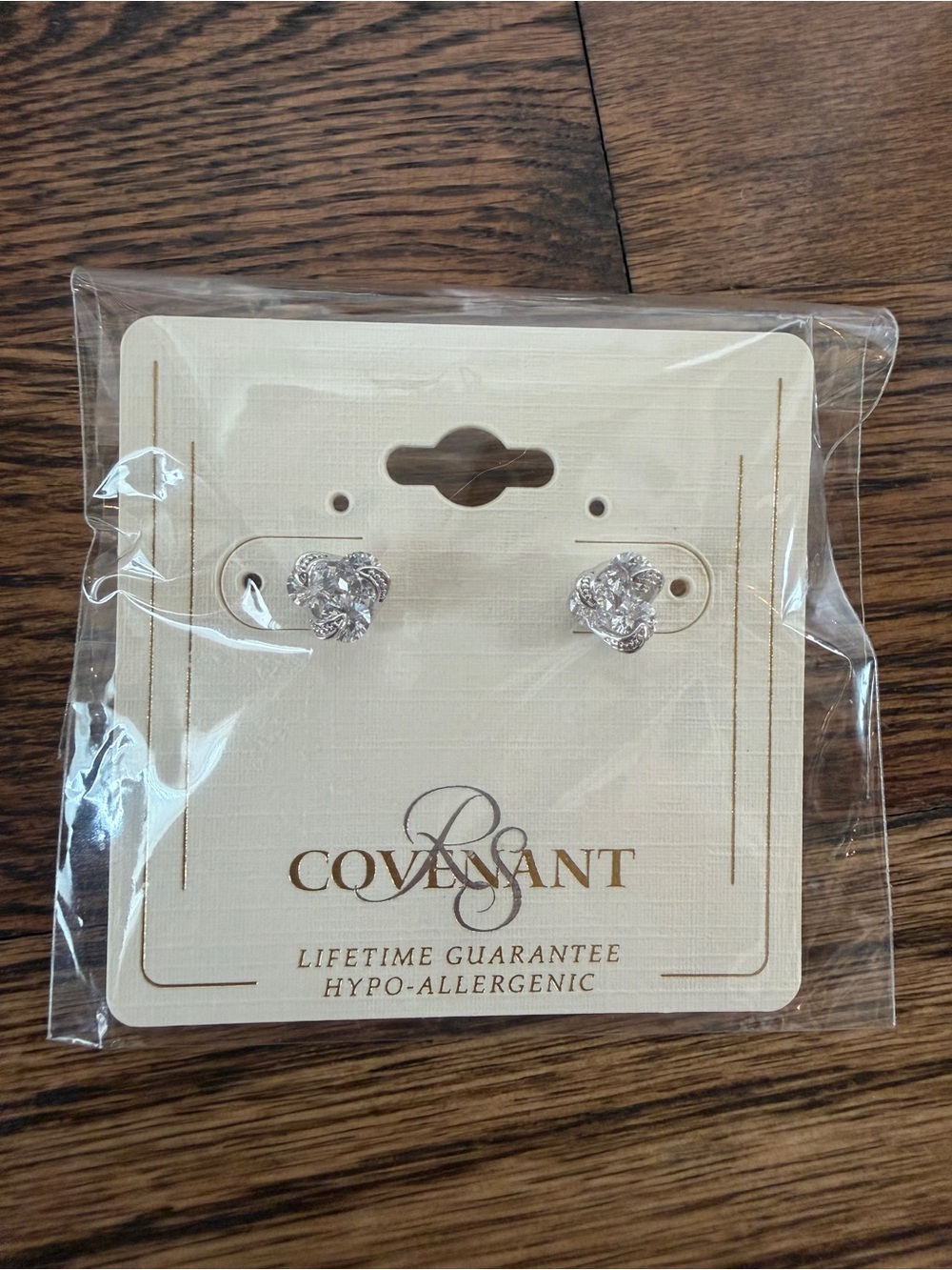 Silver Crystal Flower Stud Earrings - Silver